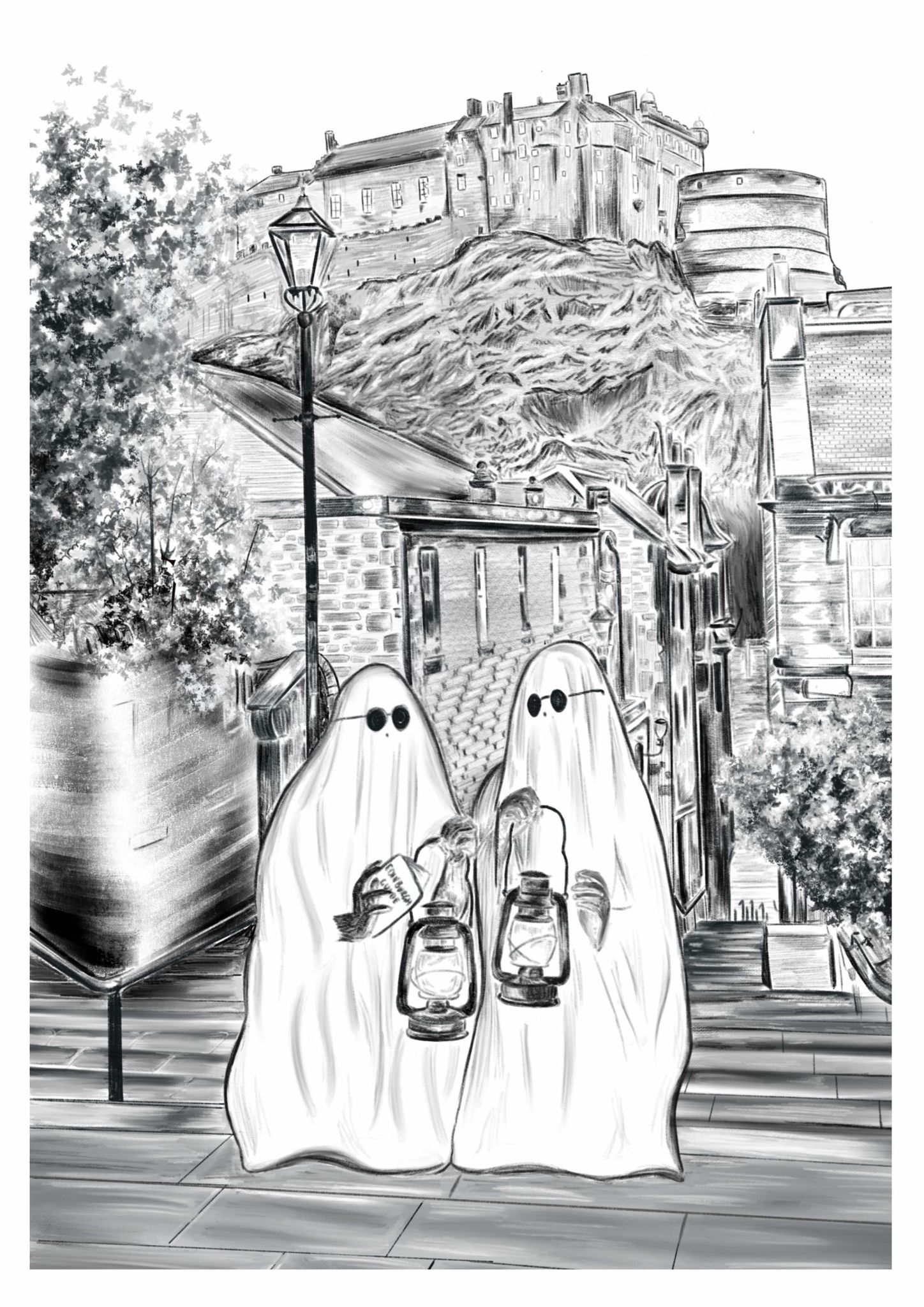 What a Ghostly Scene - Gothic A4 Print