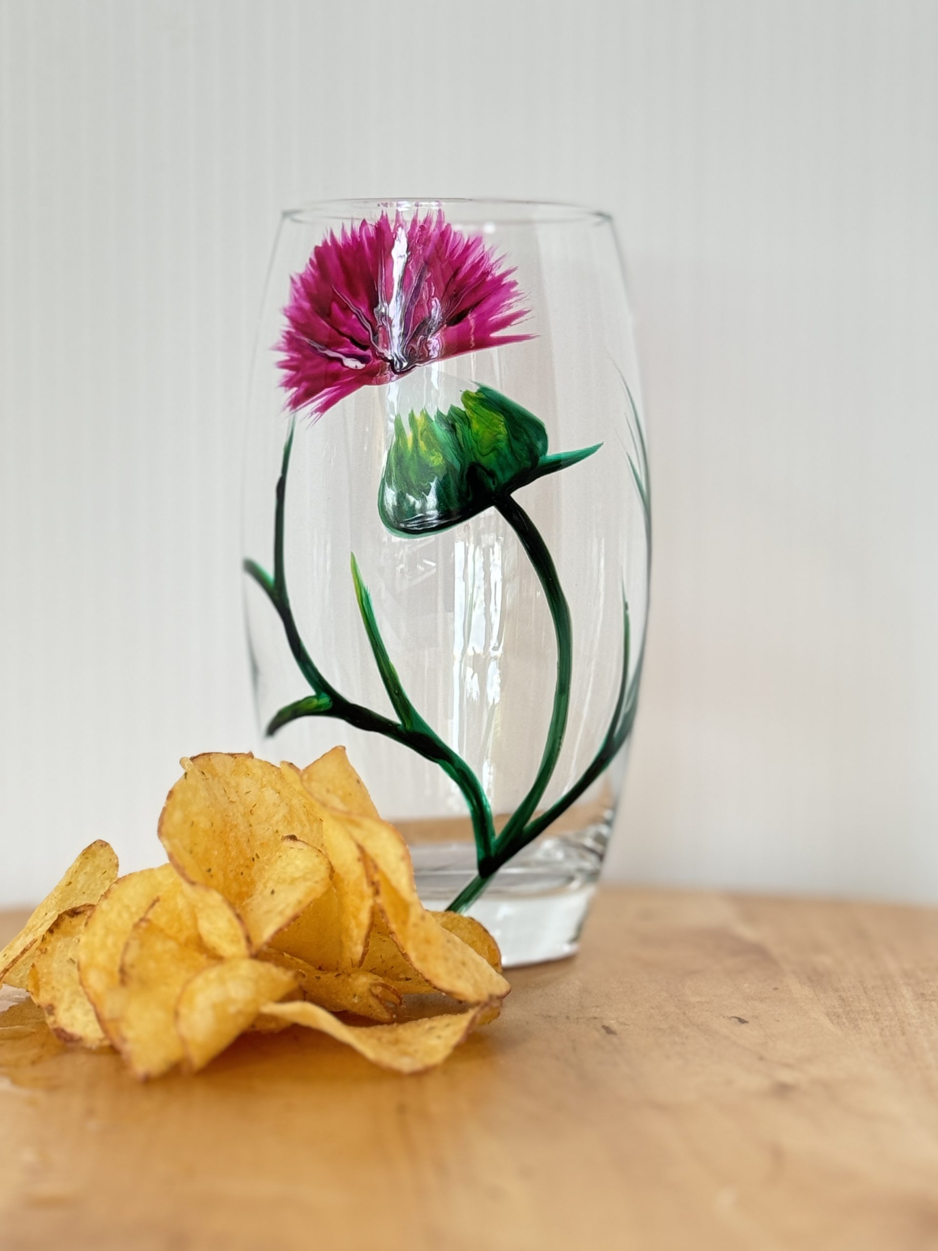 Beer glass with thistle