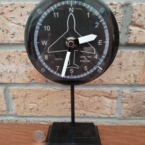 Aircraft compass style clock