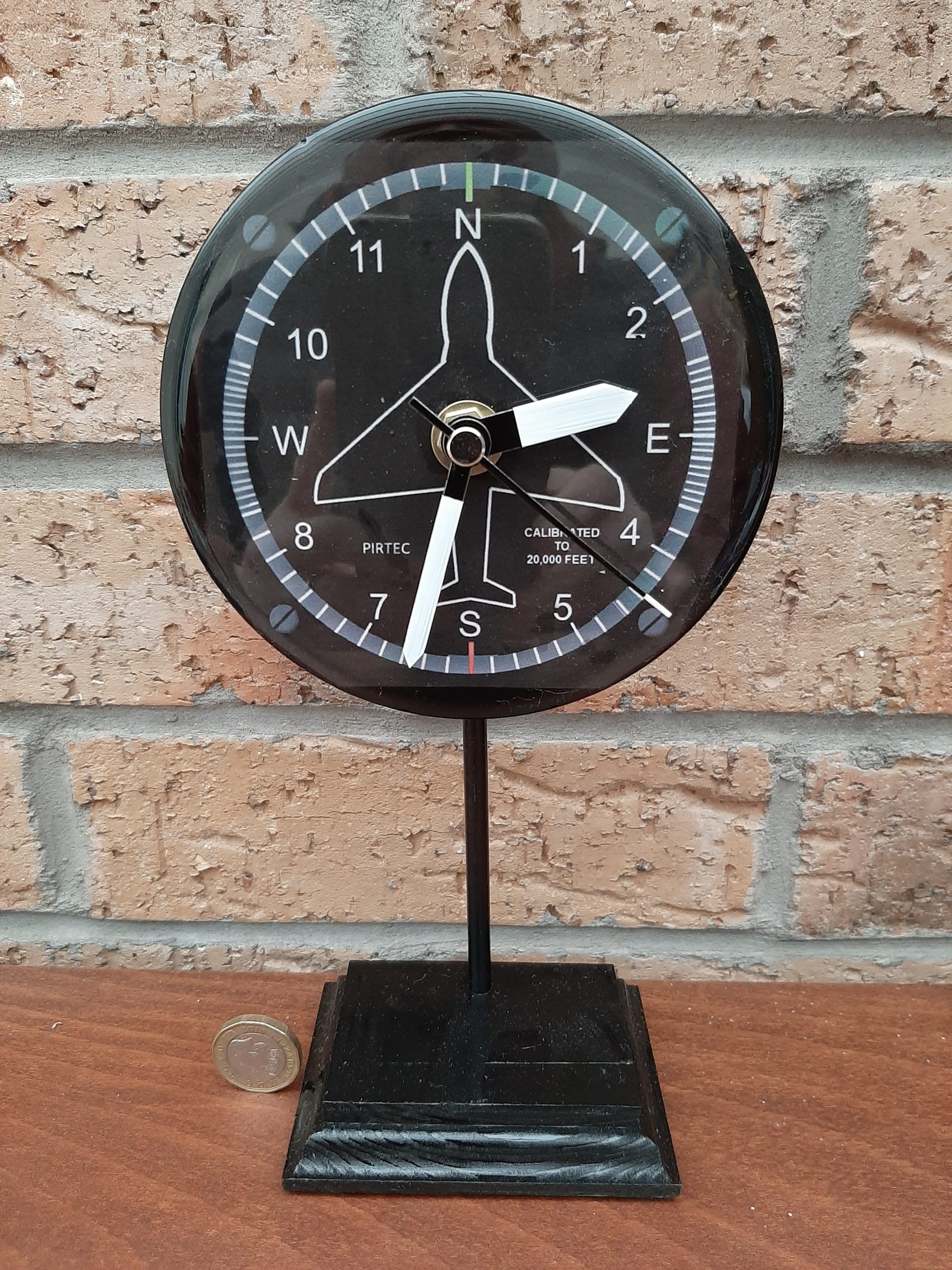 Aircraft compass style clock